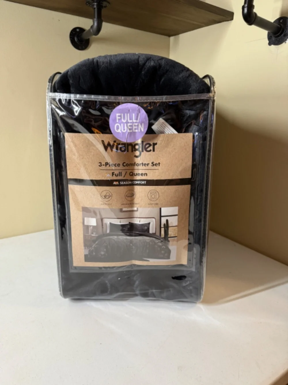 Wrangler Black Aztec Comforter Set FULL/QUEEN Size Soft Plush 3 Piece Set